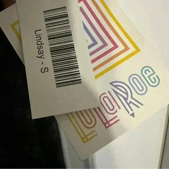 NWT! Small LULUROE Black with Faint White & Blue Abstract Pattern Cardigan - Picture 9 of 10